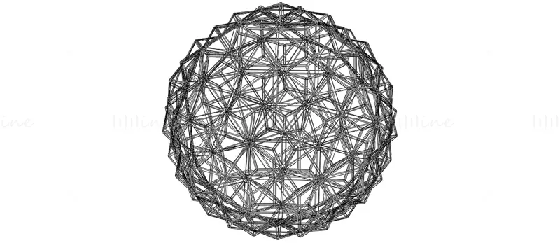 线框形状三角球3D打印模型STL