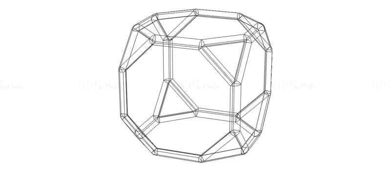 Drótváz alakú csonka kocka 3D nyomtatási modell STL