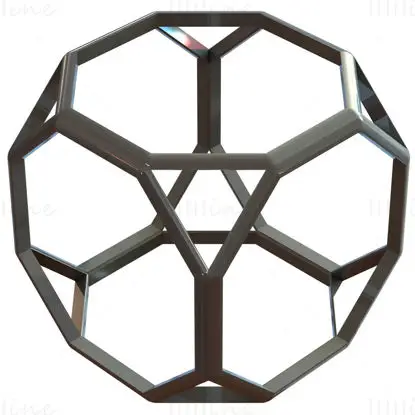 Wireframe Shape Truncated Cube 3D Printing Model STL