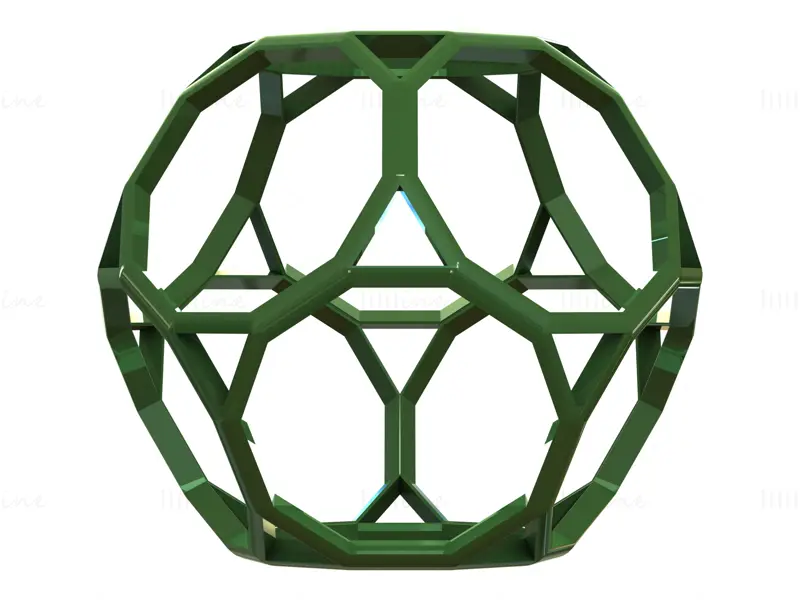 Wireframe Shape Truncated Dodecahedron 3D Printing Model STL