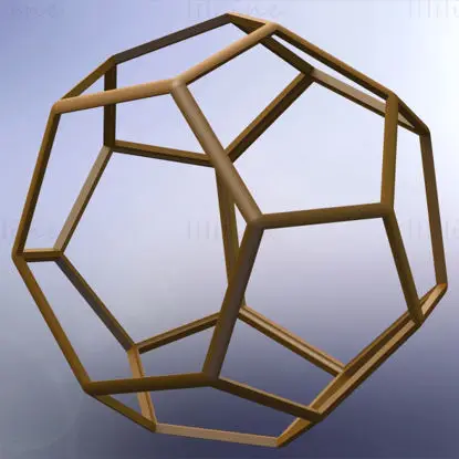 Drahtgitterform: abgestumpftes sechseckiges Trapezoeder 3D-Druckmodell