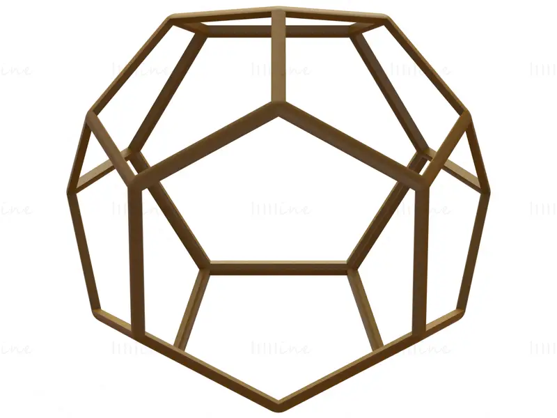 Modèle d'impression 3D de trapézoèdre hexagonal tronqué de forme filaire