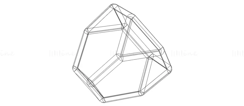 Wireframe Shape Truncated Tetrahedron 3D Printing Model STL