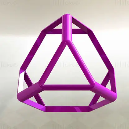 Wireframe Shape Truncated Tetrahedron 3D Printing Model STL