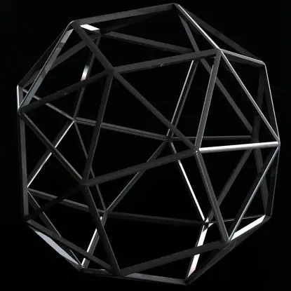 Wireframe Snub Cube 3D Printing Model STL