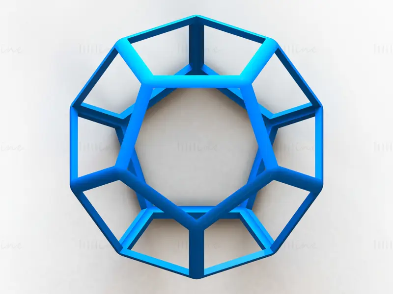 Modelo de impresión 3D de dodecaedro grueso de estructura metálica STL