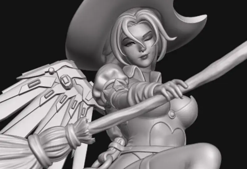 Fichiers STL du modèle d'impression 3D Overwatch de la sorcière Mercy