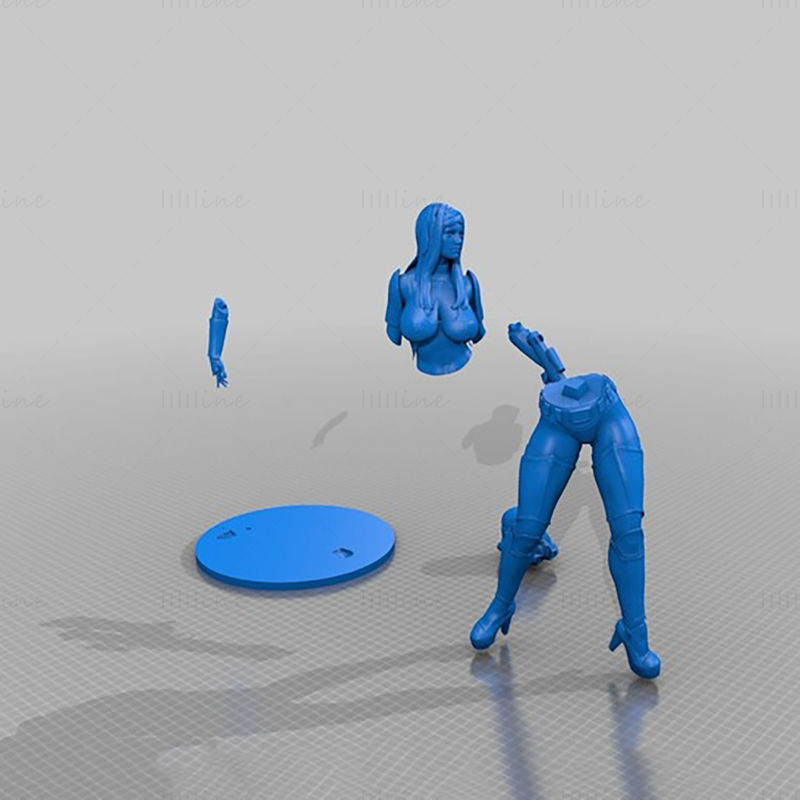 Női Space Trooper 3D modell 3D nyomtatáshoz