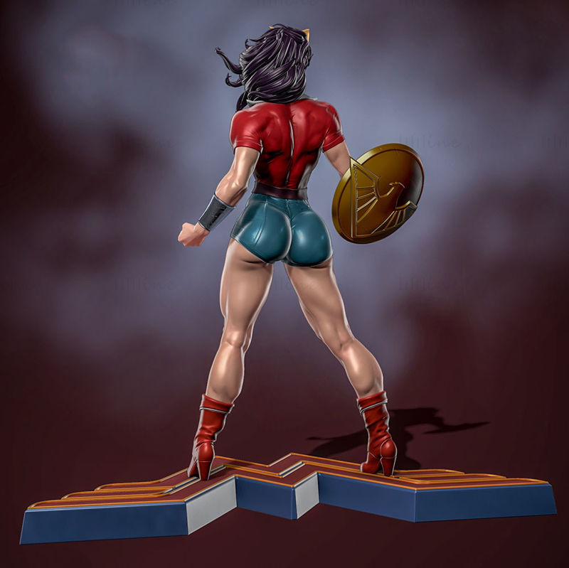 Model 3D Wonder Woman gata de imprimat STL
