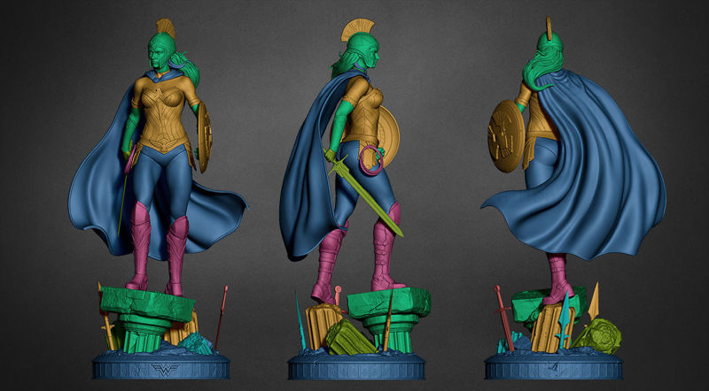 神奇女侠 3D 模型准备打印 STL
