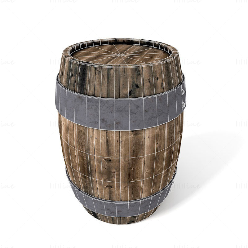 Wooden barrel 3d model