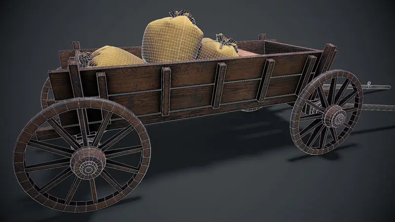 3D model lesenega vozička