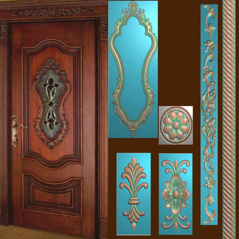 Wooden door  carving solid wood  carving file path