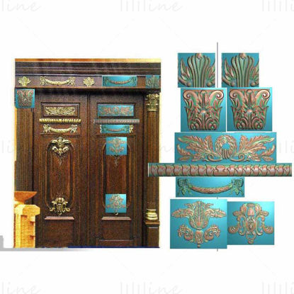 Wooden door pattern carved file jdp