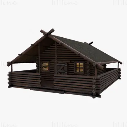 Casa de madera modelo 3d