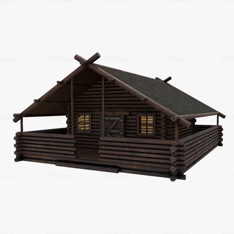 3D model dřevěného domu