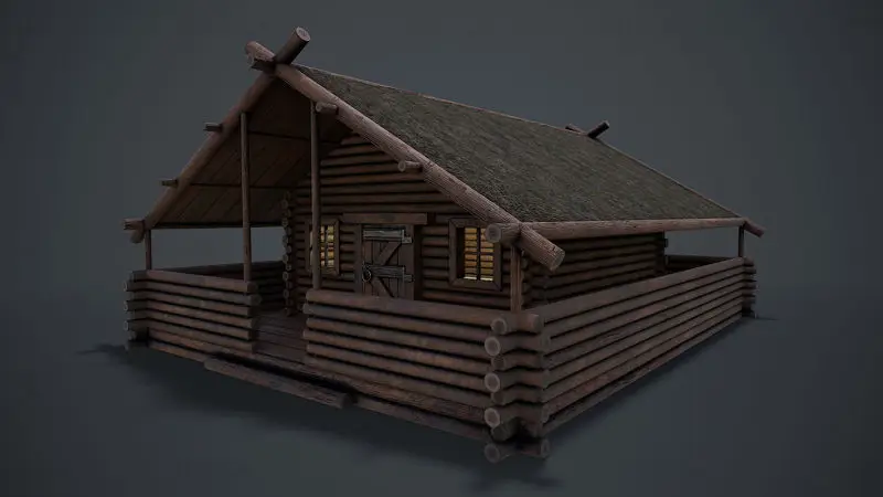 3D model dřevěného domu