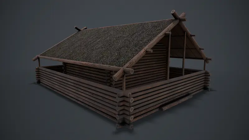 Modello 3d della casa in legno