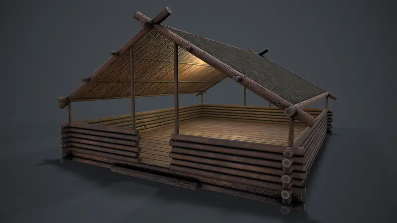 3д модел дрвене куће