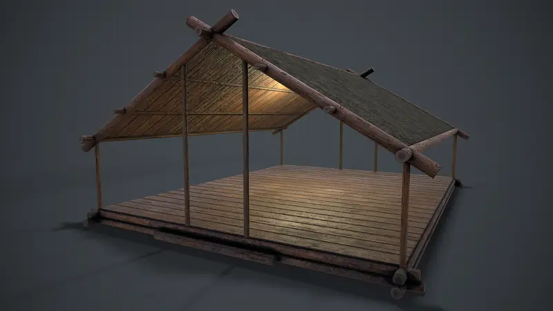 Maison en bois modèle 3D