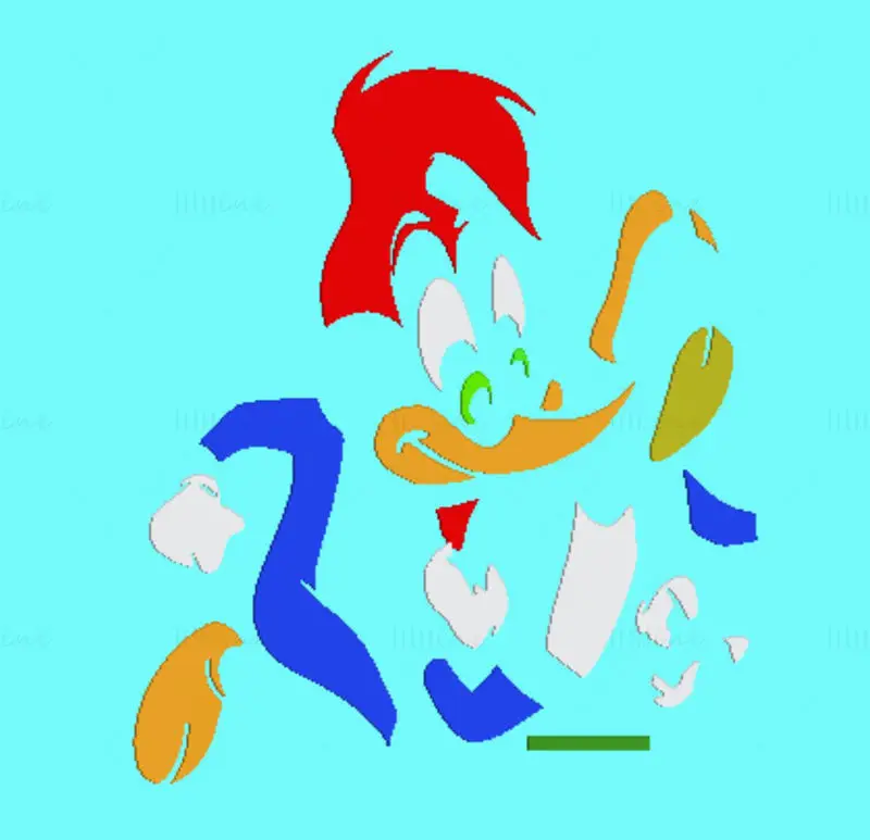 Woody Woodpecker Puzzle 3D Pring Model STL Files