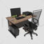 Workstation Cluttered 3d model