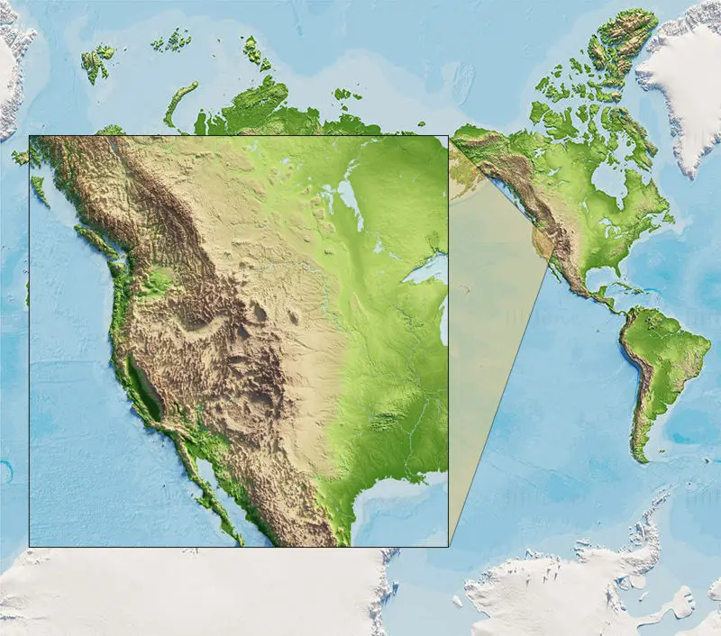 世界の3D地形地図画像