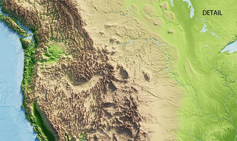 World 3d terrain map image