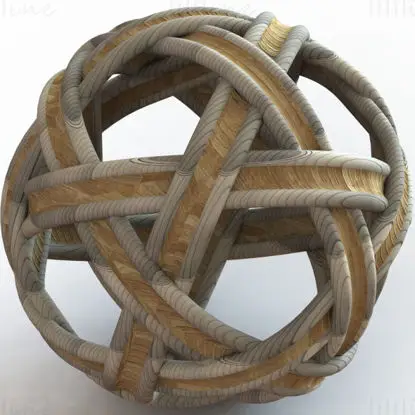 Modelo de impresión 3D de bola de arte tejido
