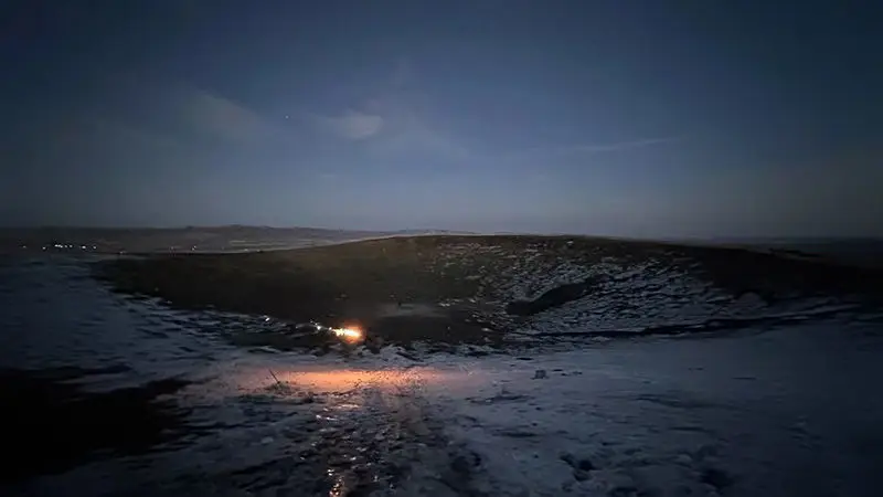 ウランハダ火山ジオパークの夜の写真