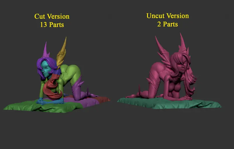 Xayah Guardian NSFW Figuras Modelo de Impressão 3D STL