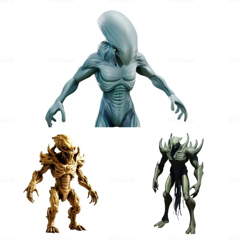 Collezione di modelli di stampa 3D di Guerrieri Xenomorfi