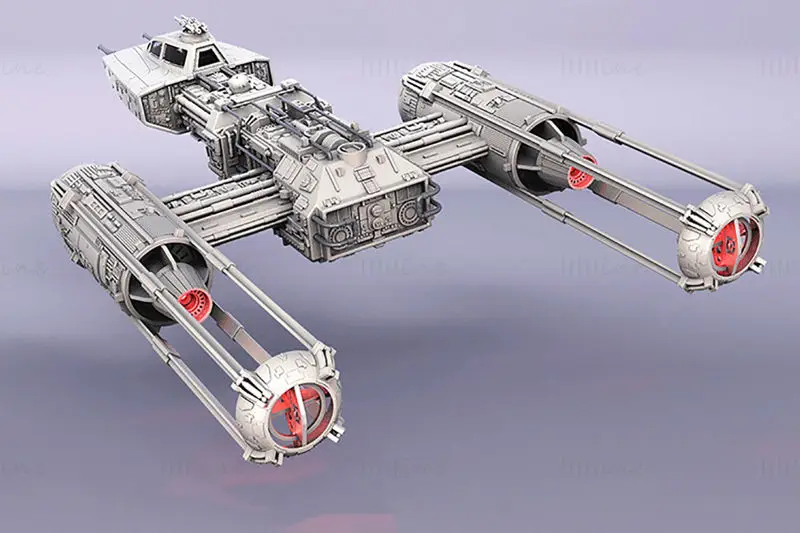 نموذج مطبوع ثلاثي الأبعاد لطائرة Y-wing Starfighter من Star Wars - STL