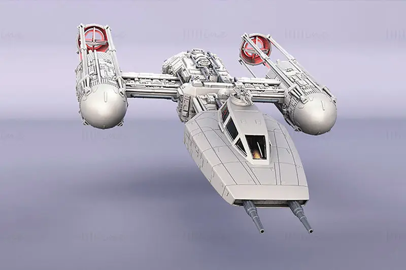 Caza estelar Ala-Y: modelo de impresión 3D de Star Wars STL