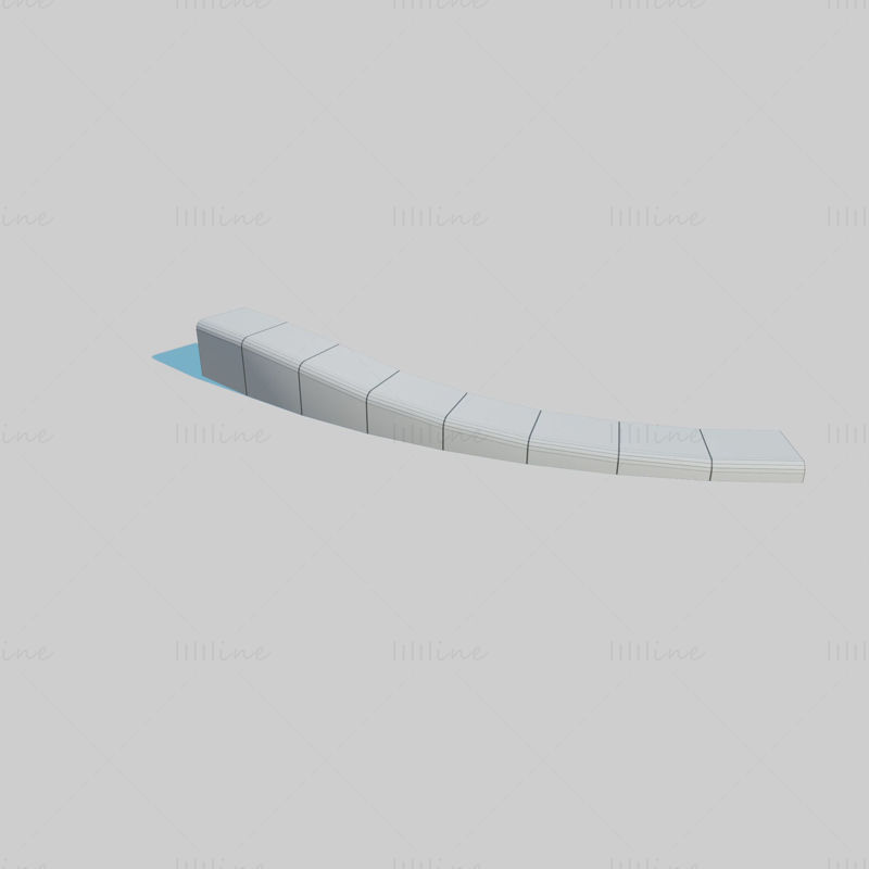 Yellow Curb 3D Model Pack