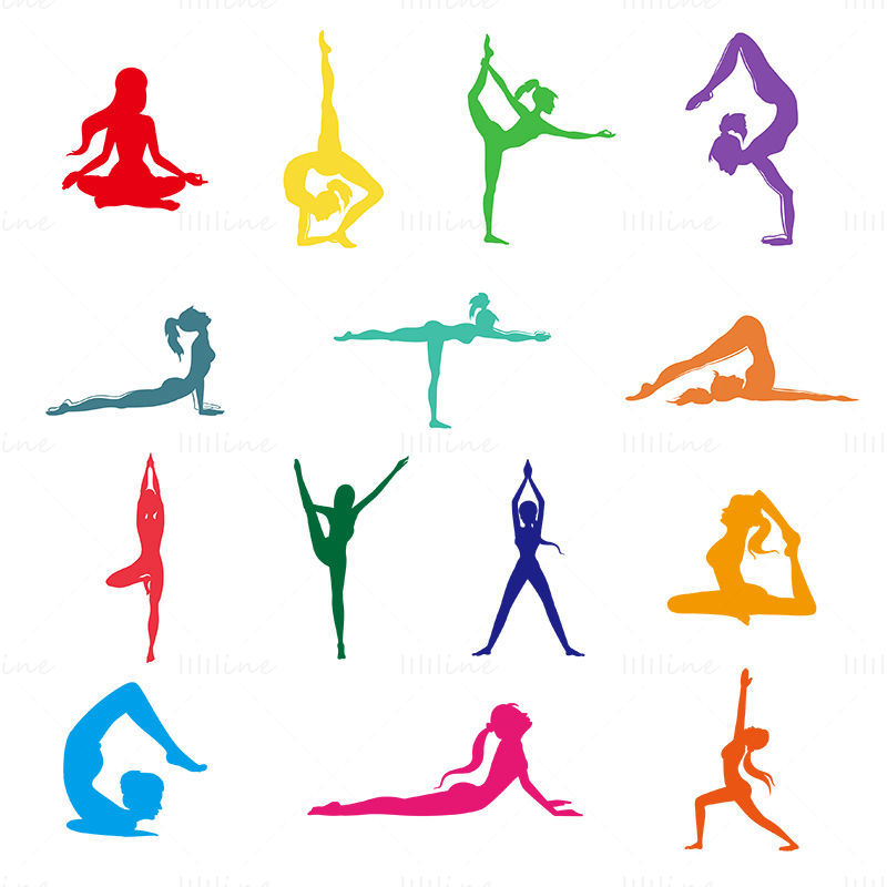 vector de posturas de yoga