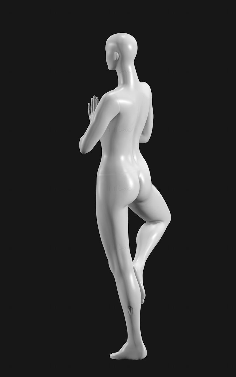 Yoga Ağacı Pozu Manken 3D Baskı Modeli STL