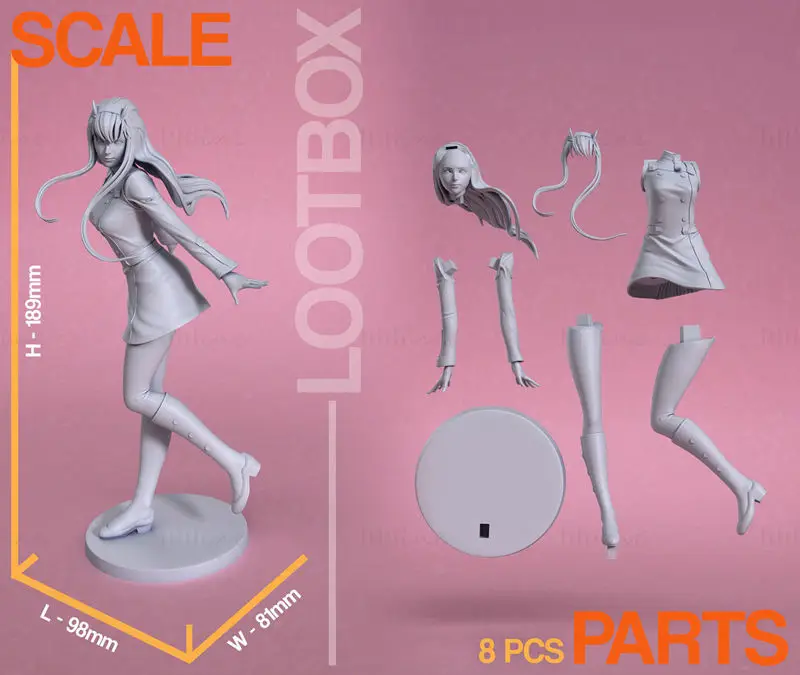 Zero Two - Darling in the Franxx 3D-печатная модель в формате STL