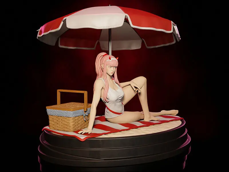 Zero Two on Beach 3D Print Model STL Files