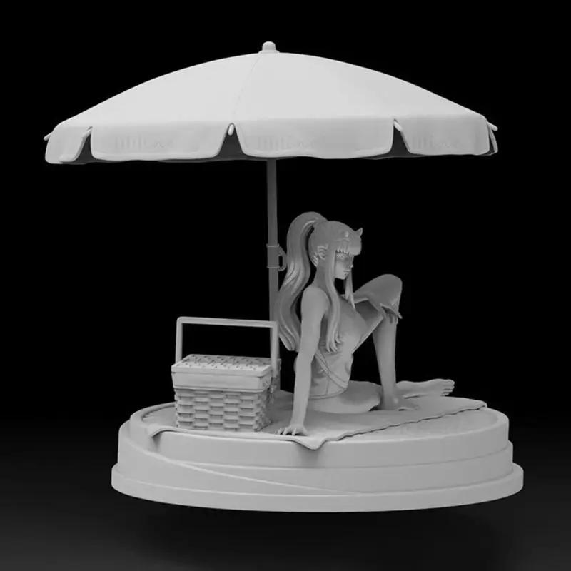 Zero Two on Beach 3D Print Model STL Files
