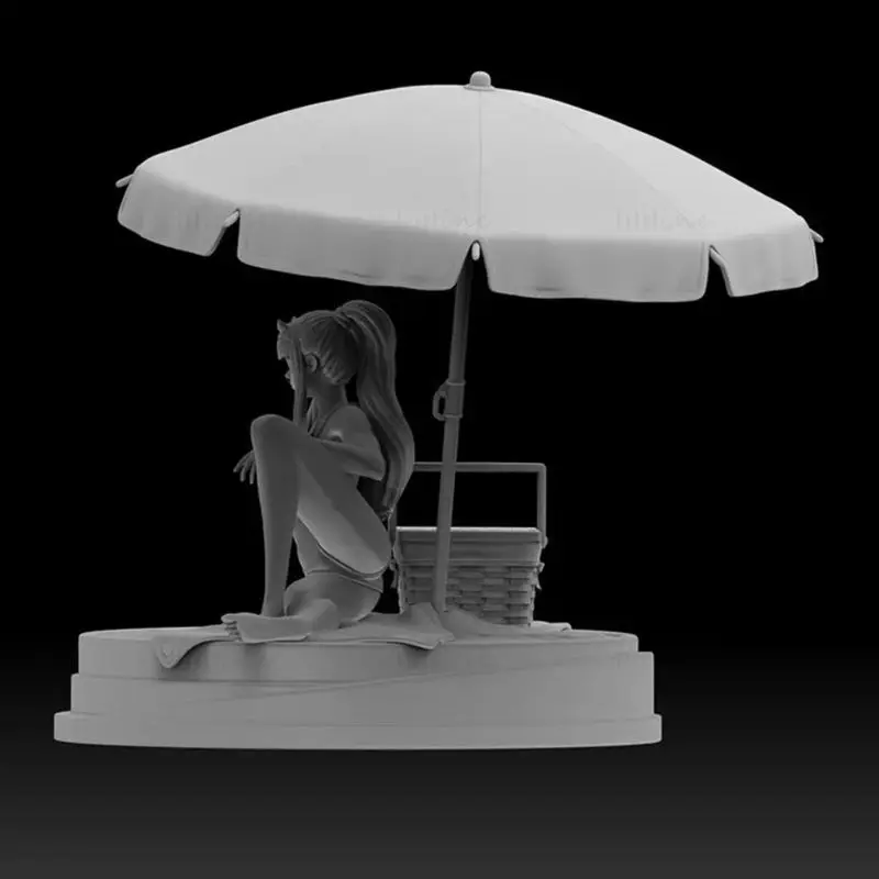 Zero Two on Beach 3D Print Model STL Files