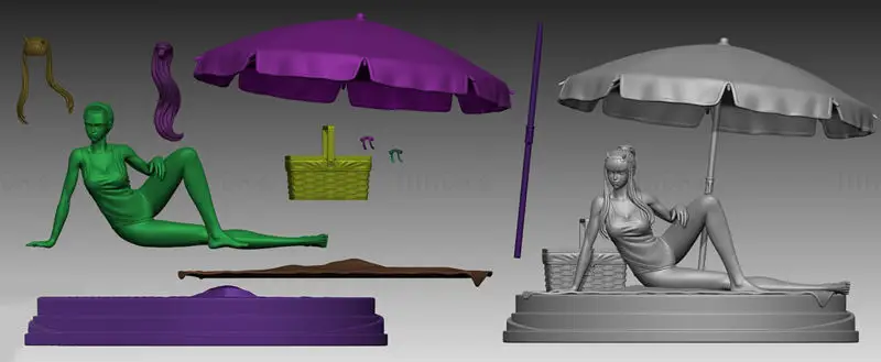 Zero Two on Beach 3D Print Model STL Files