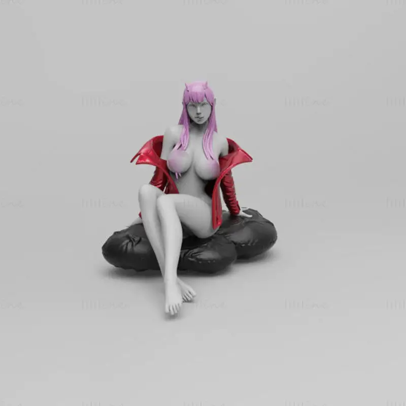 Zero Two Sitting Figure NSFW 3D Print Model STL