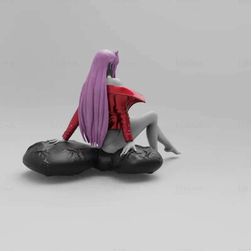 Zero Two Sitting Figure NSFW 3D Print Model STL