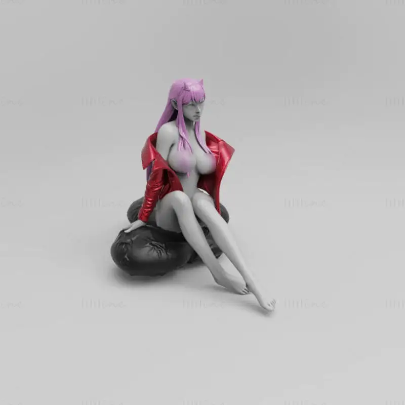 Zero Two Sitting Figure NSFW 3D Print Model STL