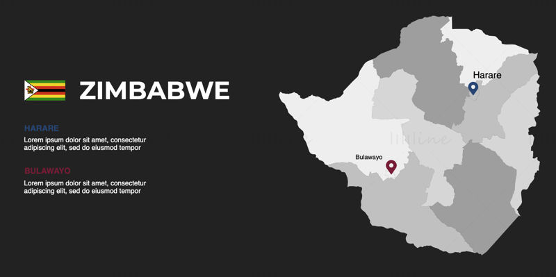 Zimbabwe Infographics Map editable PPT & Keynote