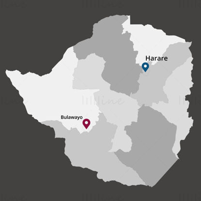 Zimbabwe map vector