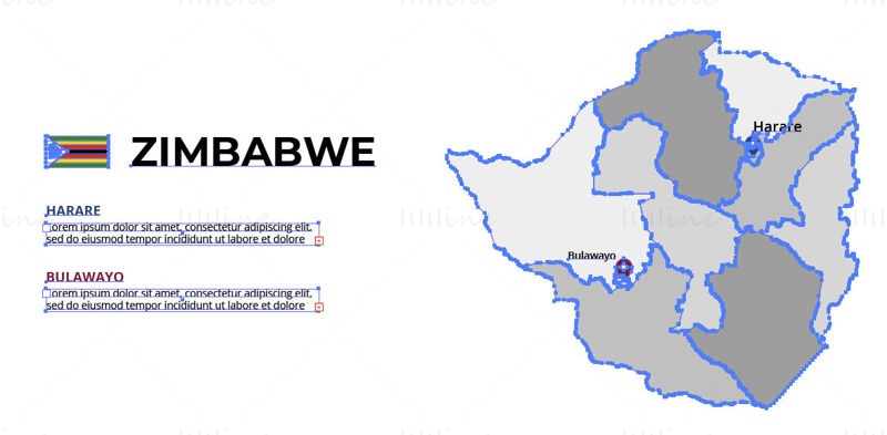 Zimbabwe map vector