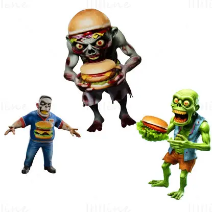 Zombi Burger Arkadaşları 3D Baskı Modeli